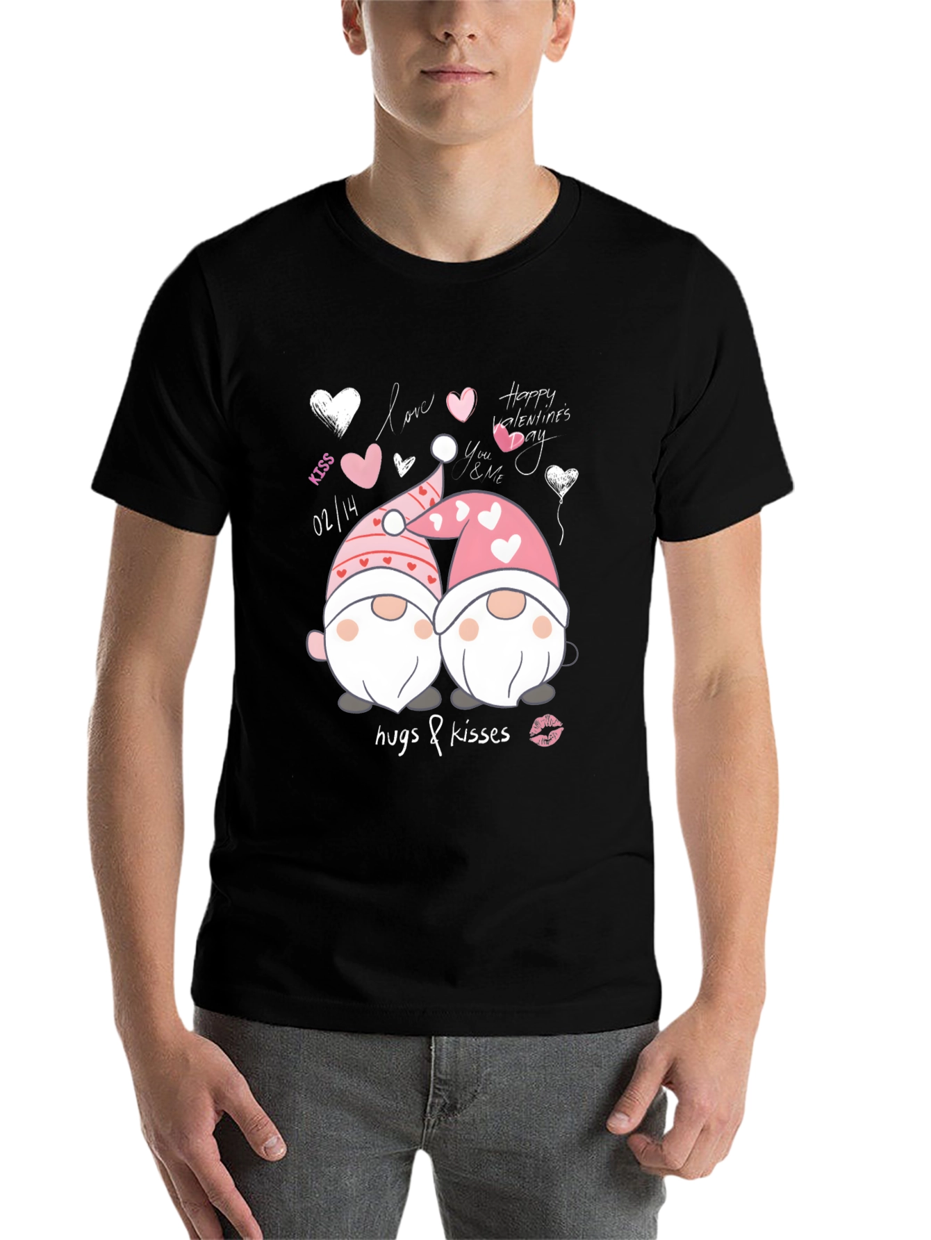 Valentines Day Gnomes T-Shirt - Hugs & Kisses