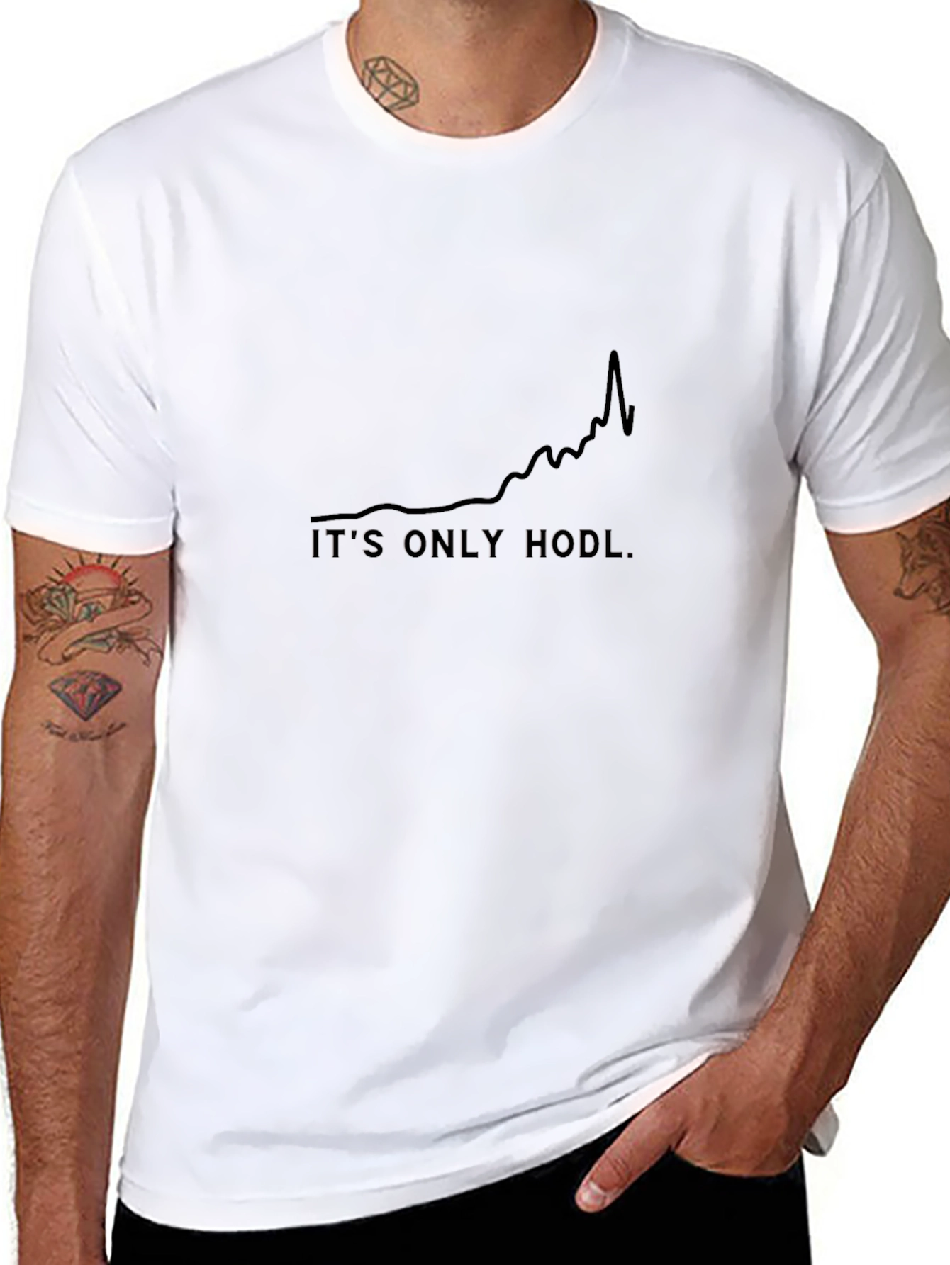 Its Only Hodl Black Tee