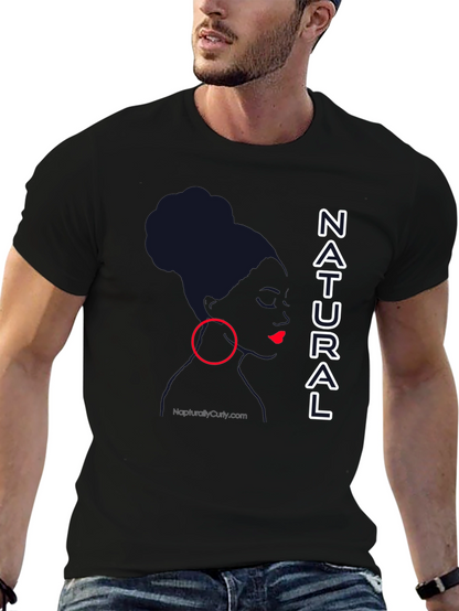 Natural Woman Graphic Tee - Stylish Black T-Shirt