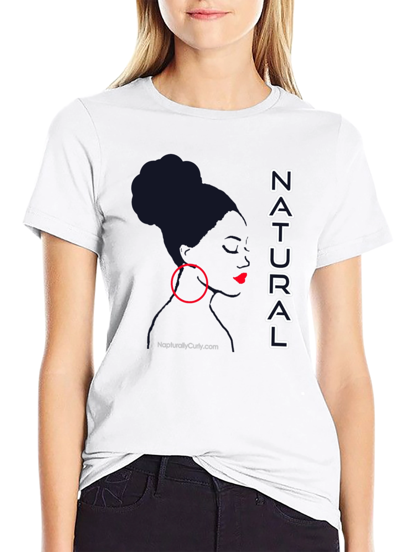 Natural Woman Graphic Tee - Stylish Black T-Shirt