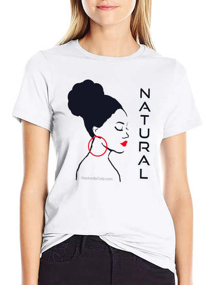 Natural Woman Graphic Tee - Stylish Black T-Shirt