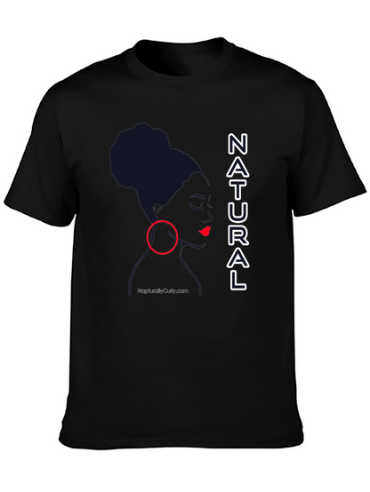 Natural Woman Graphic Tee - Stylish Black T-Shirt