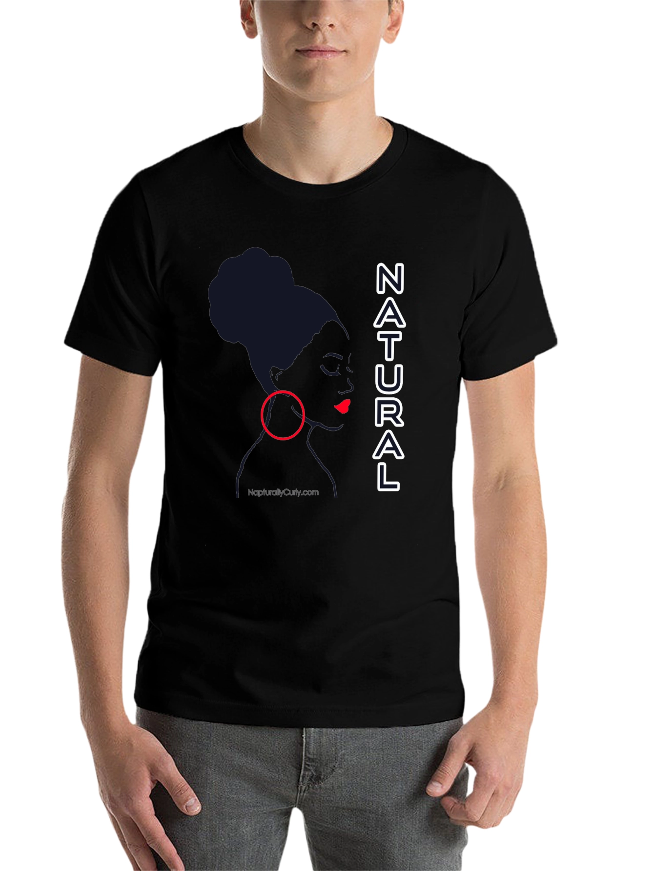Natural Woman Graphic Tee - Stylish Black T-Shirt