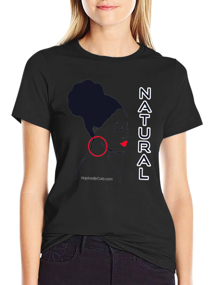 Natural Woman Graphic Tee - Stylish Black T-Shirt