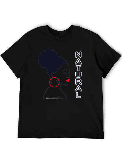 Natural Woman Graphic Tee - Stylish Black T-Shirt