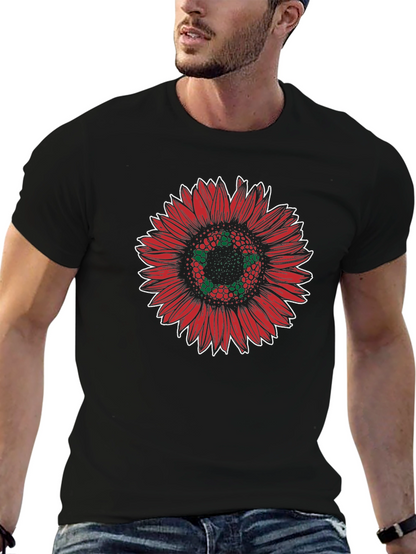 Red Sunflower Graphic Tee - Stylish Unisex T-Shirt