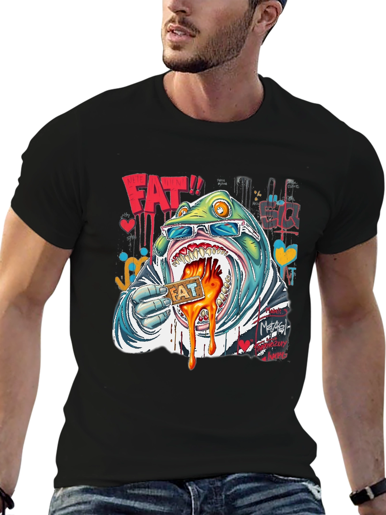 Funny Cartoon Graphic Tee - Street Art Style