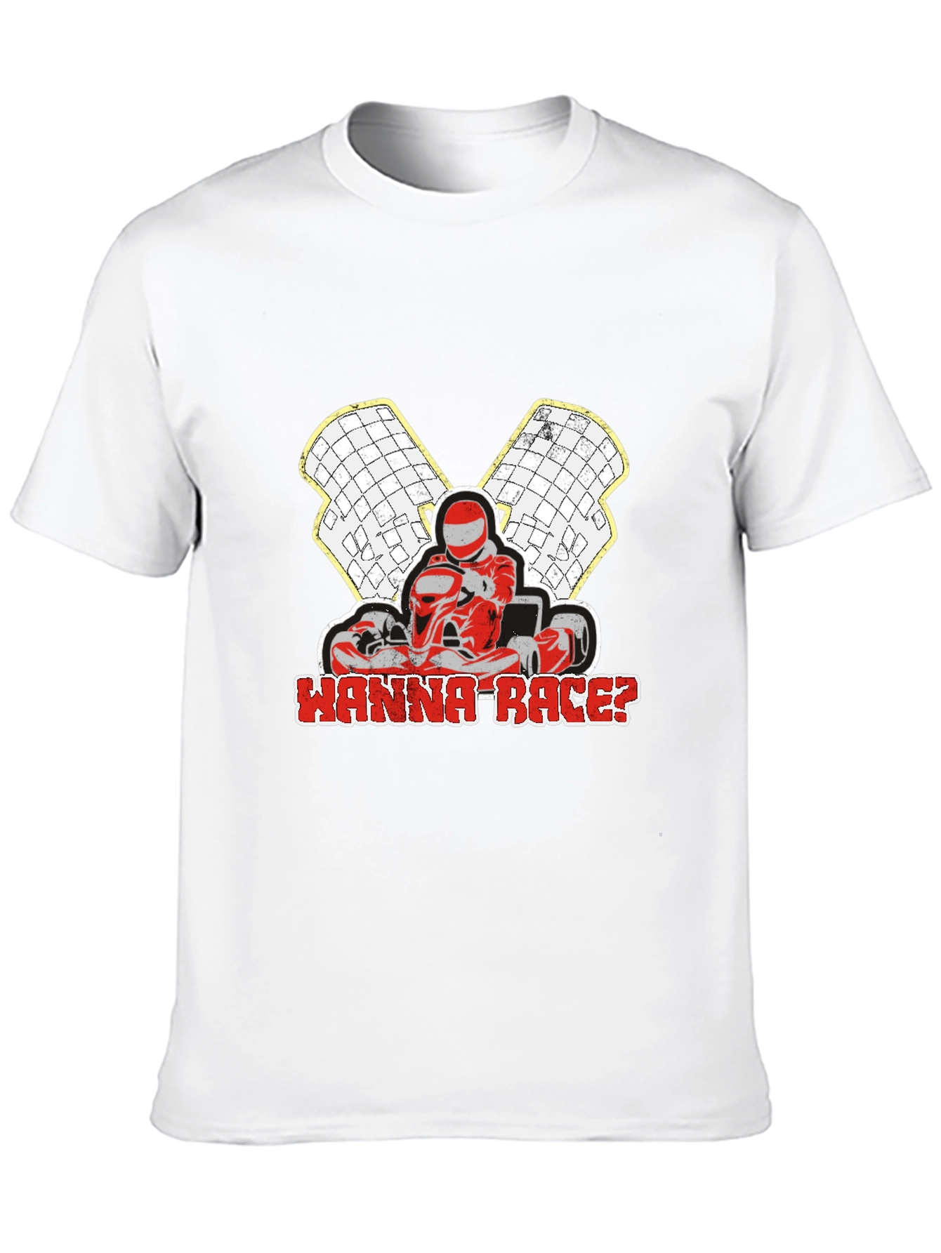 Wanna Race? Go-Kart Racing Black T-Shirt