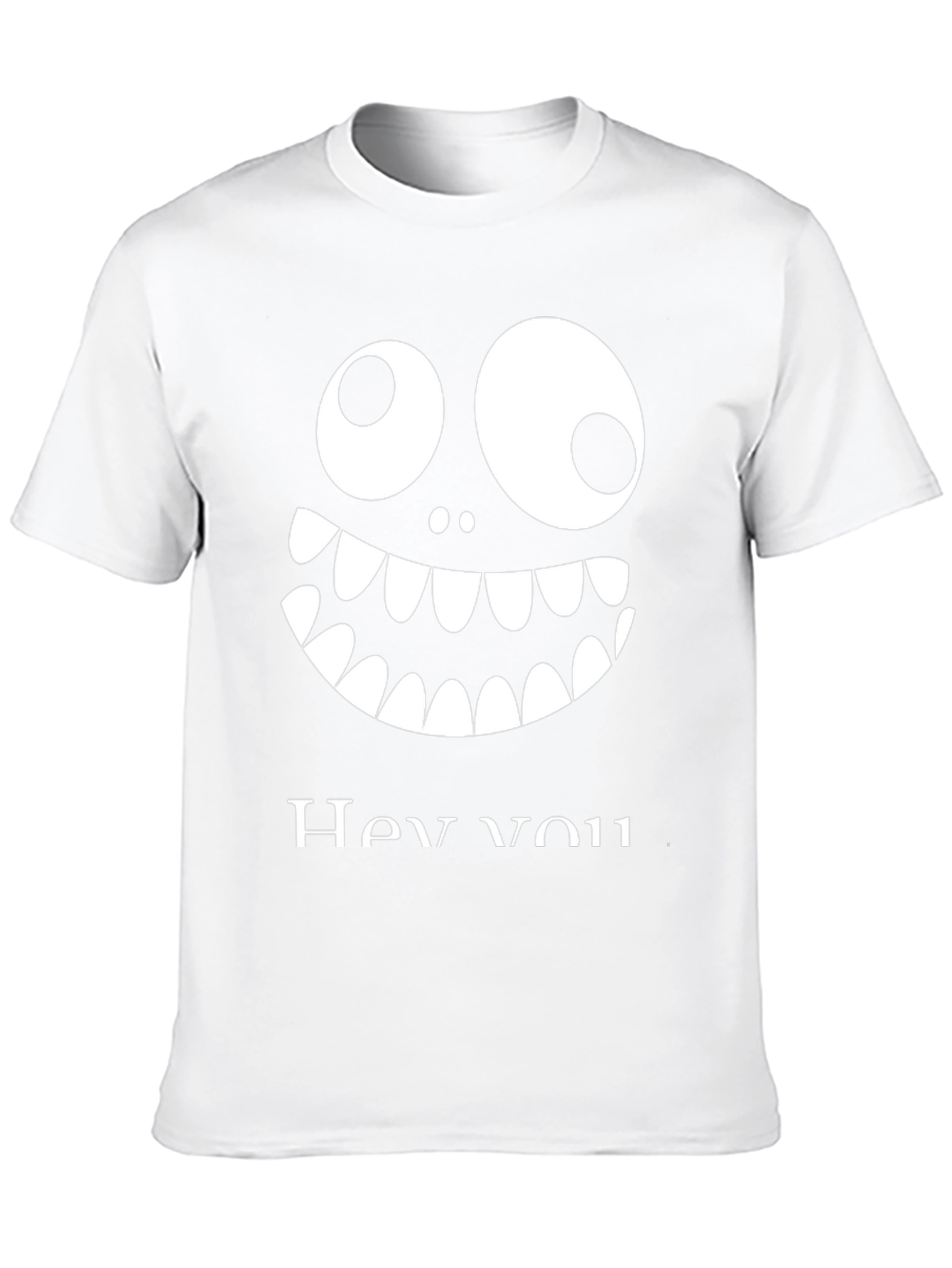 Funny Monster Face Graphic Tee - Hey You!