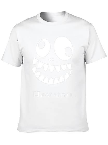 Funny Monster Face Graphic Tee - Hey You!