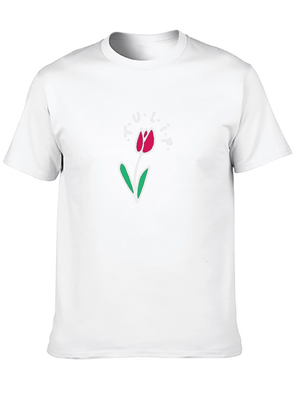 Tulip Graphic T-Shirt - Black Casual Tee