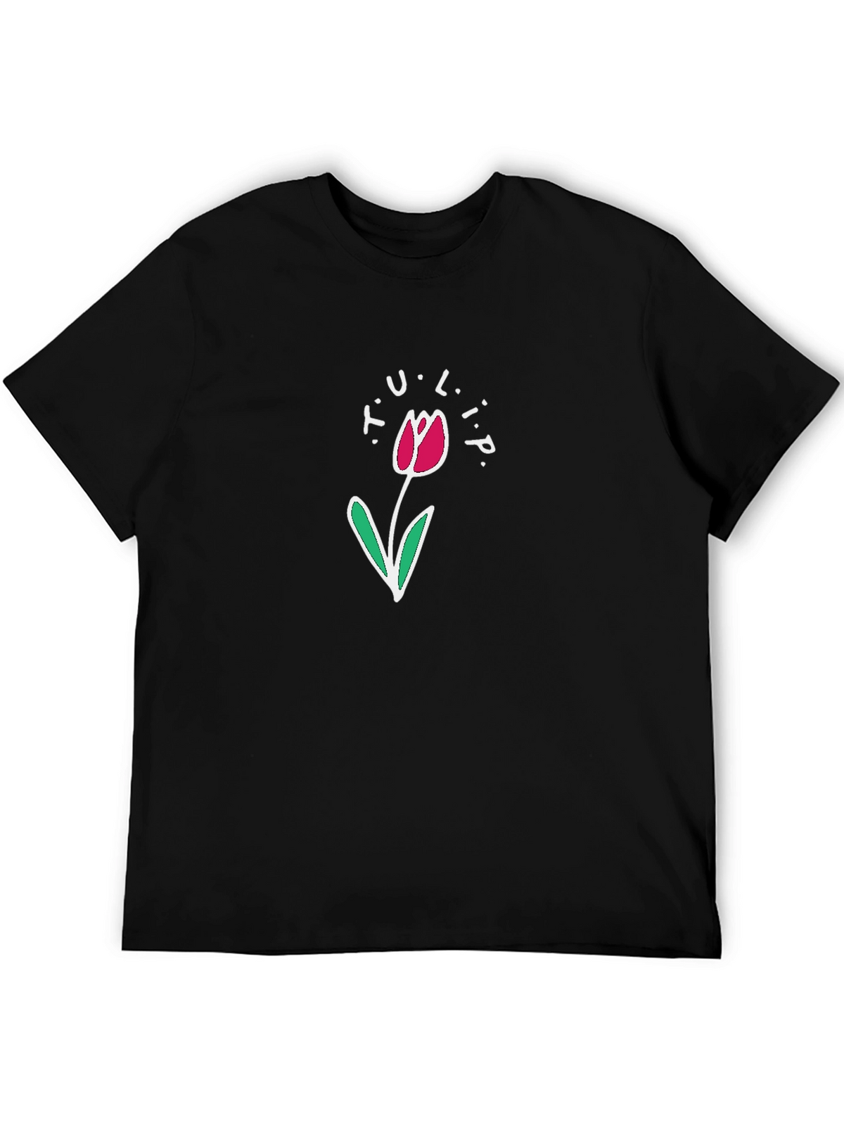 Tulip Graphic T-Shirt - Black Casual Tee