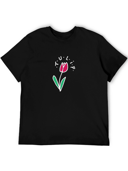 Tulip Graphic T-Shirt - Black Casual Tee