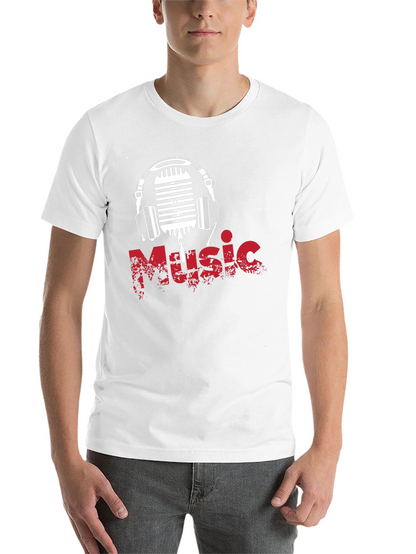 Music Vibes Tee: Retro Mic & Headphones Graphic