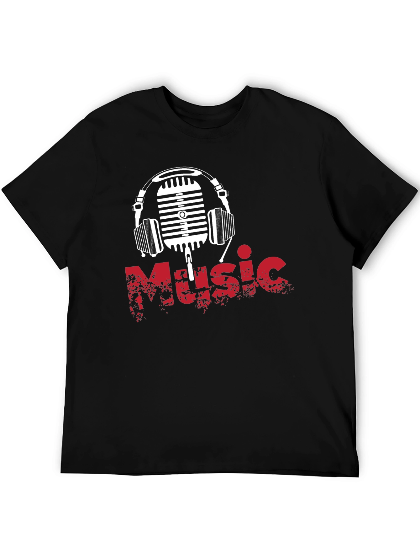 Music Vibes Tee: Retro Mic & Headphones Graphic