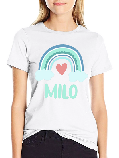 Milo Rainbow Heart Tee - Cute Kids Personalized T-Shirt