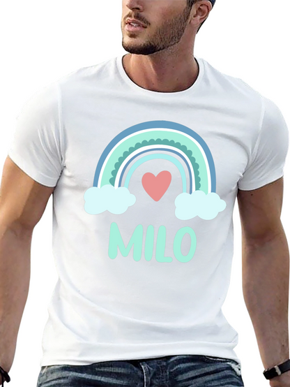 Milo Rainbow Heart Tee - Cute Kids Personalized T-Shirt