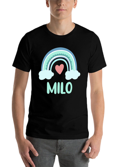 Milo Rainbow Heart Tee - Cute Kids Personalized T-Shirt