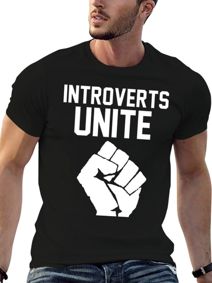 Introverts Unite Graphic T-Shirt - Black