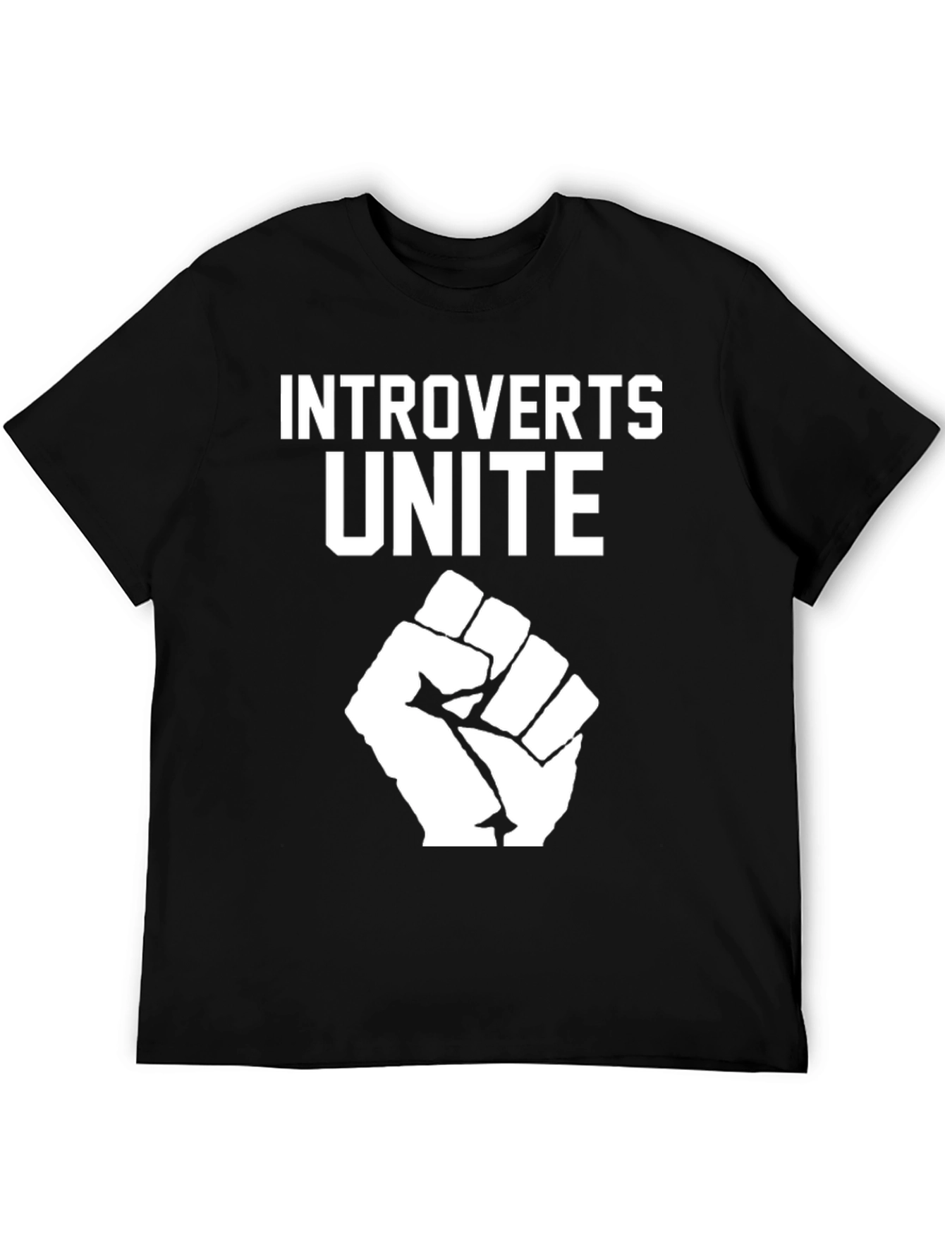 Introverts Unite Graphic T-Shirt - Black