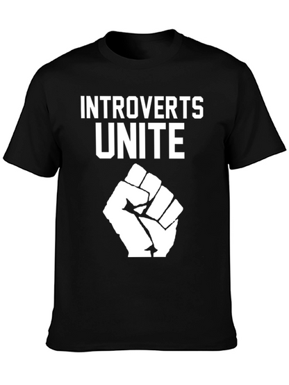 Introverts Unite Graphic T-Shirt - Black