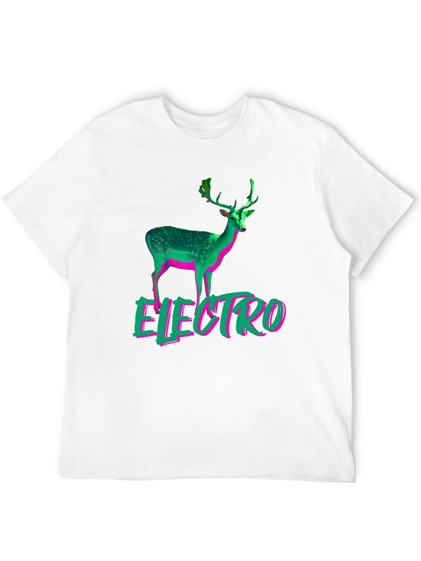 Electro Deer Graphic Tee - Stylish Mens Black T-Shirt