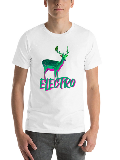Electro Deer Graphic Tee - Stylish Mens Black T-Shirt