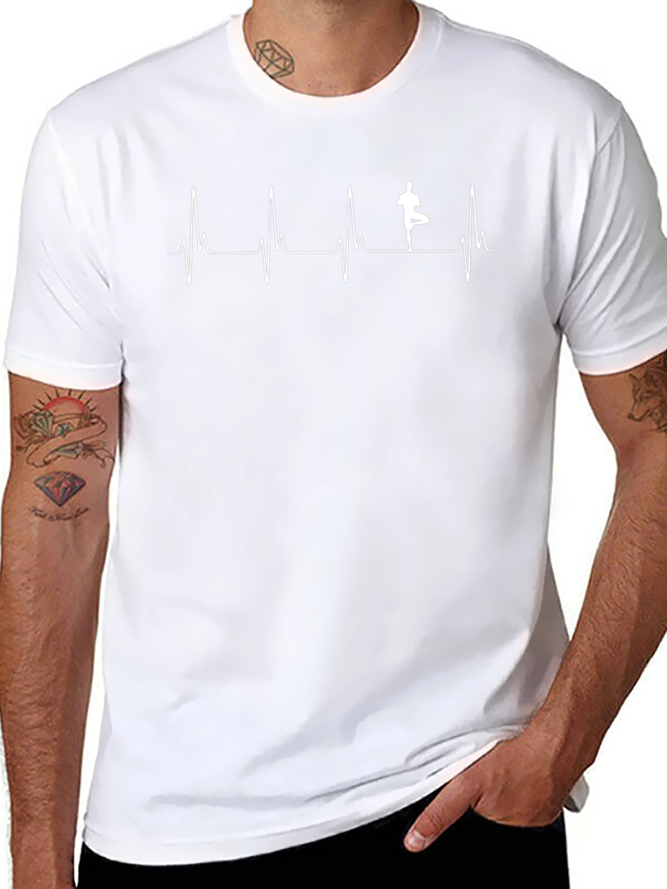 Yoga Heartbeat T-Shirt - Tree Pose Graphic Tee