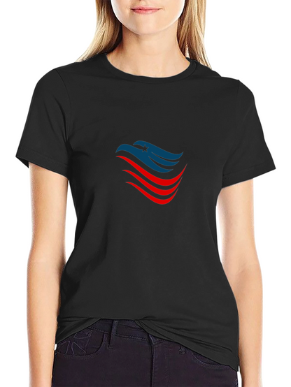 Patriotic Eagle Graphic T-Shirt - Black