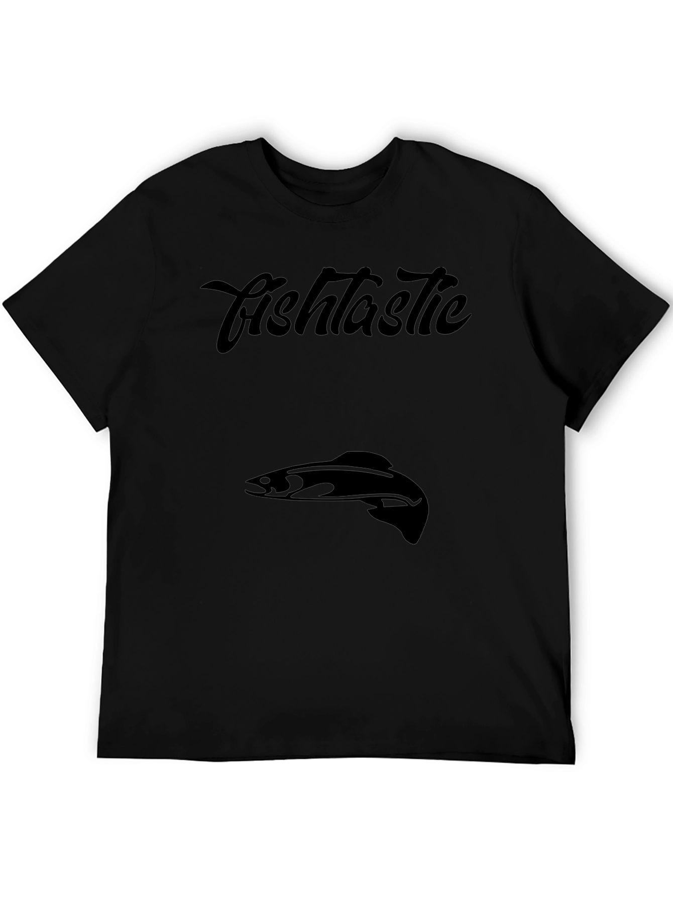 Fishtastic Black Graphic Tee for Men