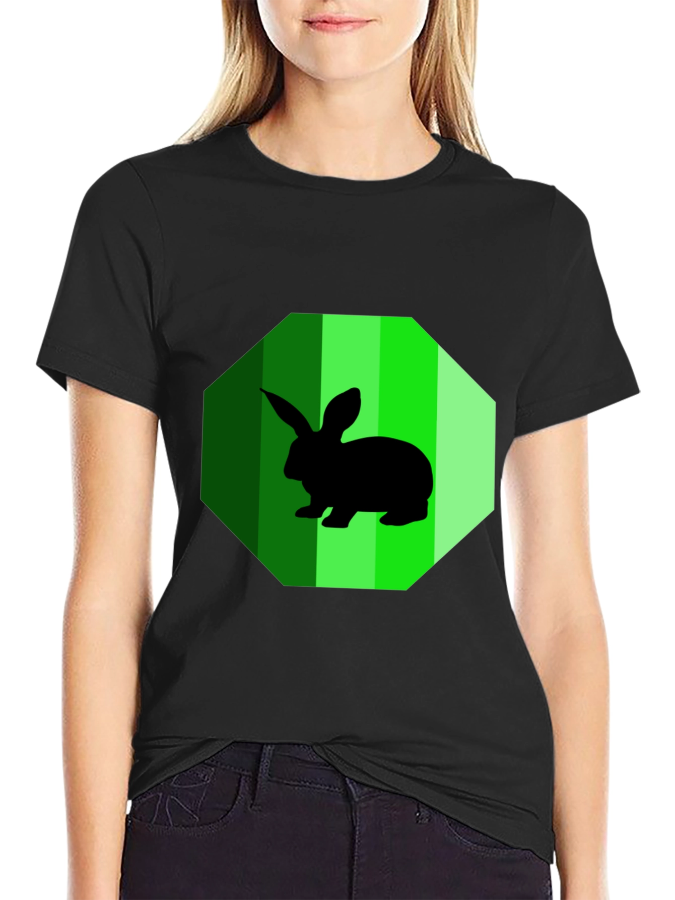 Rabbit Graphic Tee - Mens Black T-Shirt