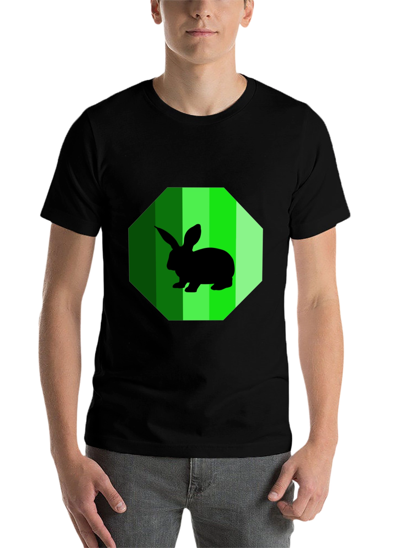 Rabbit Graphic Tee - Mens Black T-Shirt