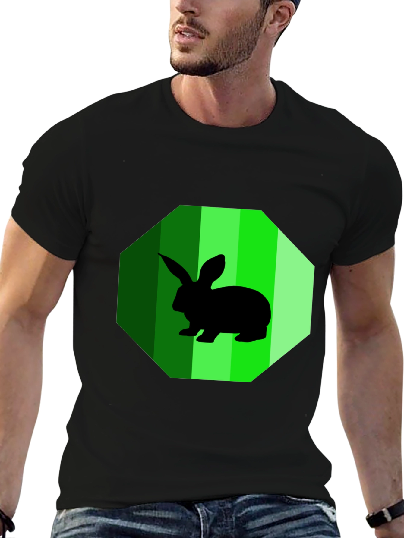 Rabbit Graphic Tee - Mens Black T-Shirt