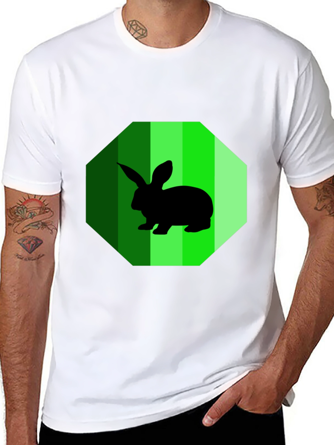 Rabbit Graphic Tee - Mens Black T-Shirt