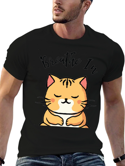 Meditating Cat Graphic T-Shirt