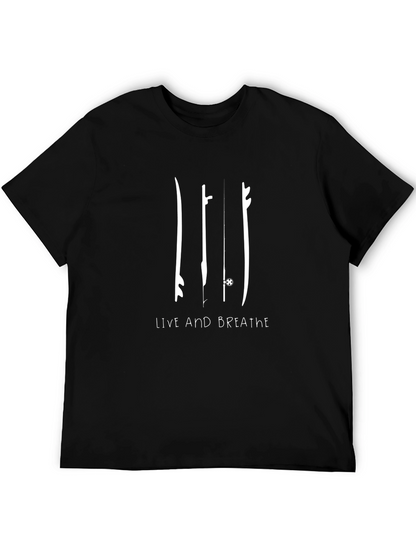 Surfboard Graphic T-Shirt - Live and Breathe