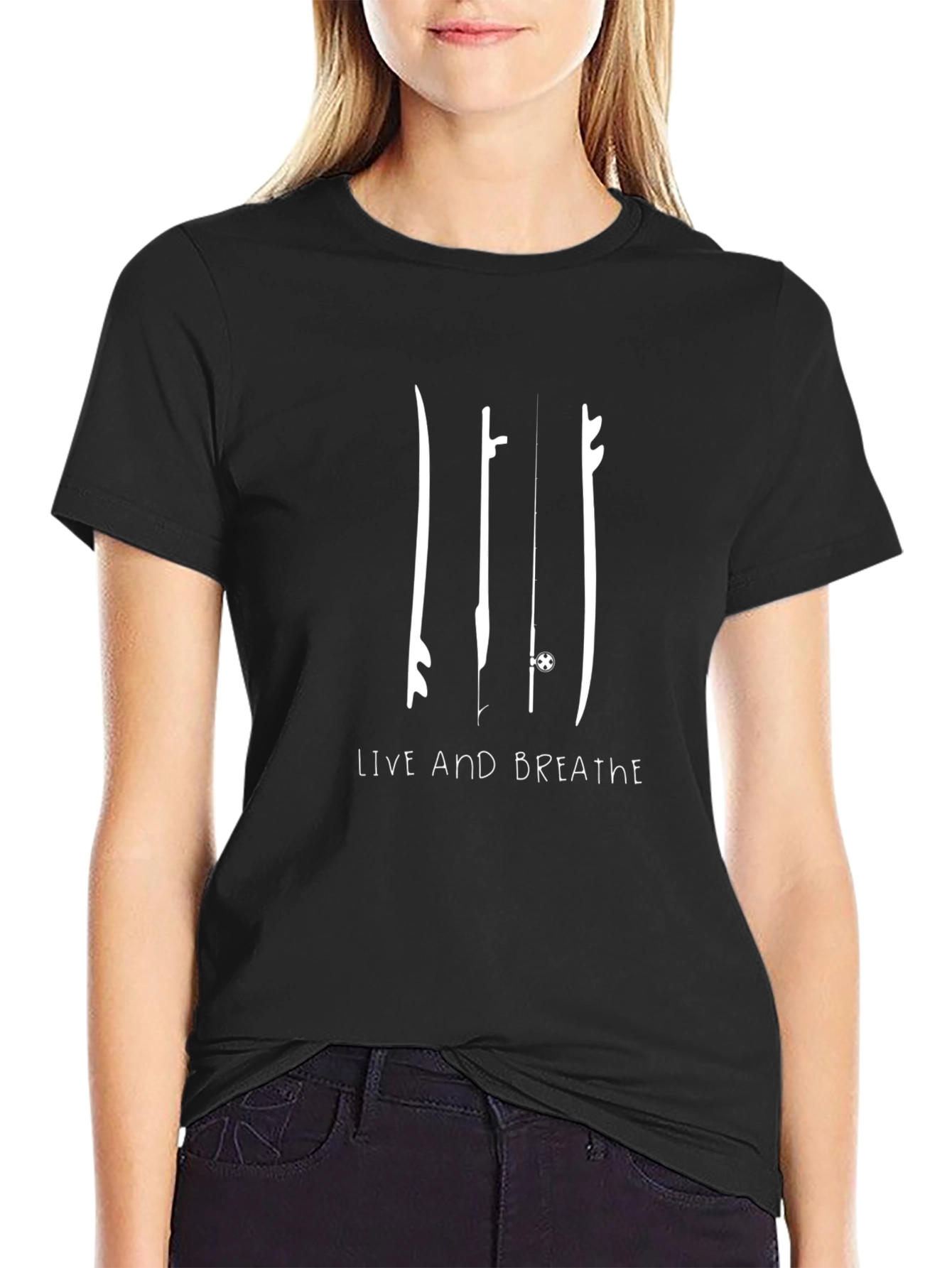 Surfboard Graphic T-Shirt - Live and Breathe