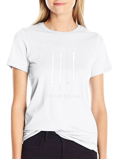 Surfboard Graphic T-Shirt - Live and Breathe