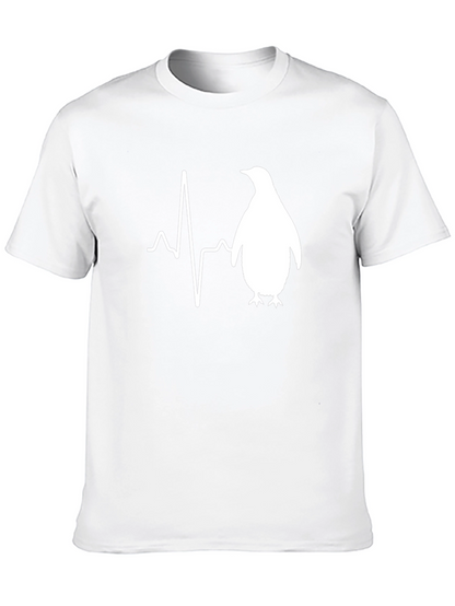 Penguin Heartbeat T-Shirt - Mens Black Graphic Tee