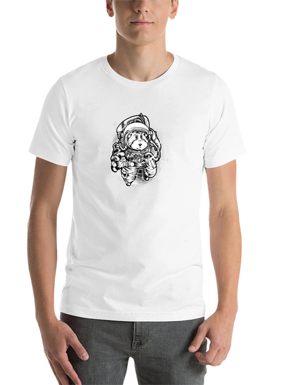 Astronaut Cat Graphic Tee - Black Cotton Blend