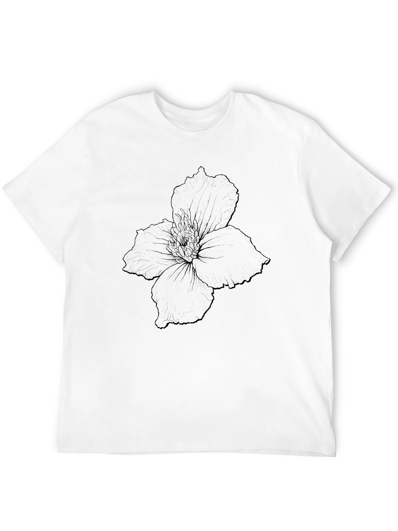 Black Floral Outline Graphic Tee