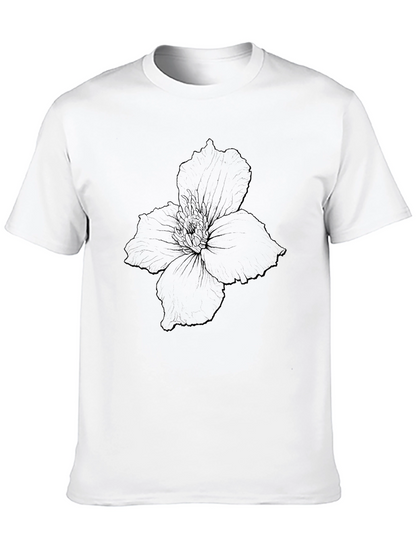 Black Floral Outline Graphic Tee