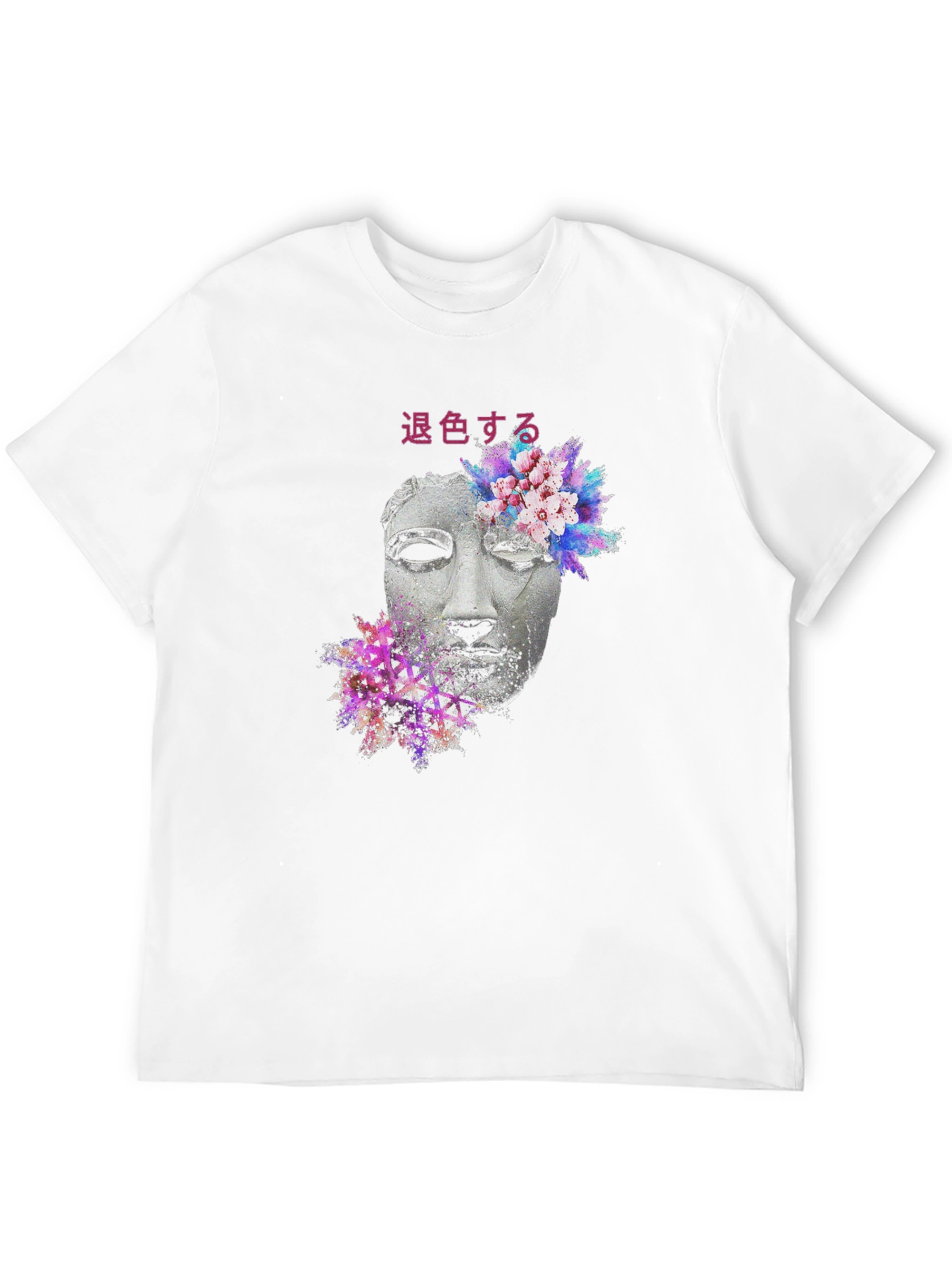 Floral Statue Graphic Tee - Black