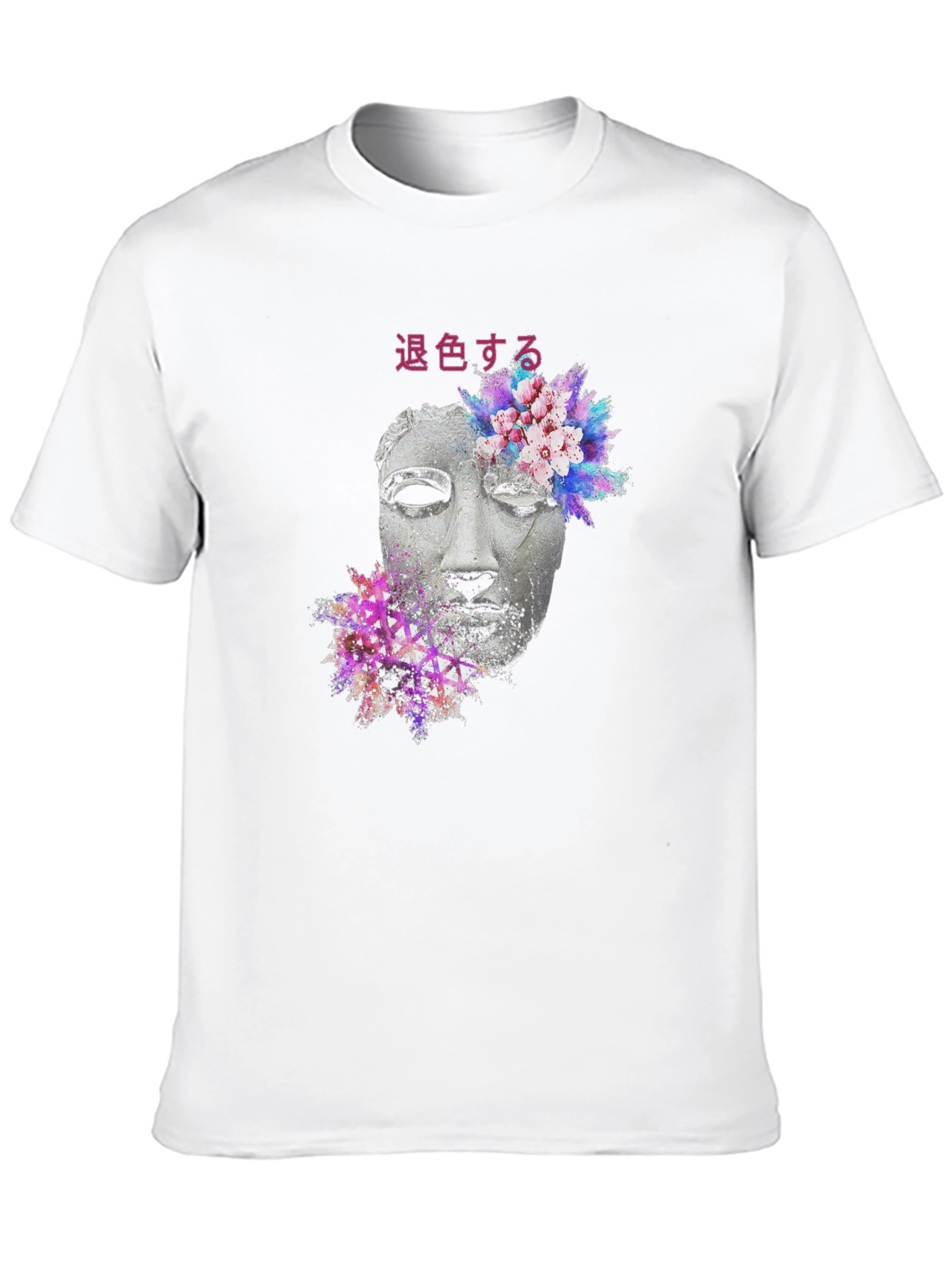 Floral Statue Graphic Tee - Black