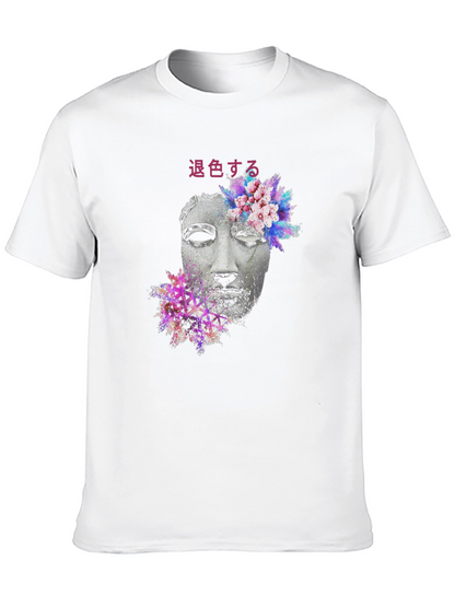 Floral Statue Graphic Tee - Black
