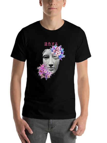 Floral Statue Graphic Tee - Black