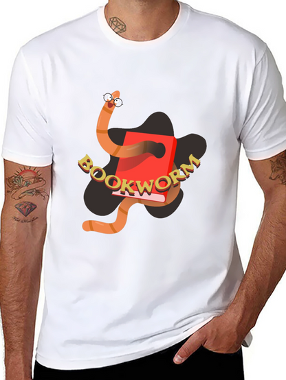 Bookworm Graphic Tee - Black Cotton T-Shirt