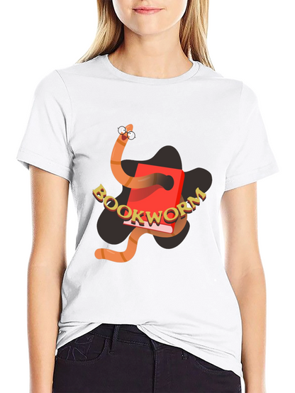 Bookworm Graphic Tee - Black Cotton T-Shirt