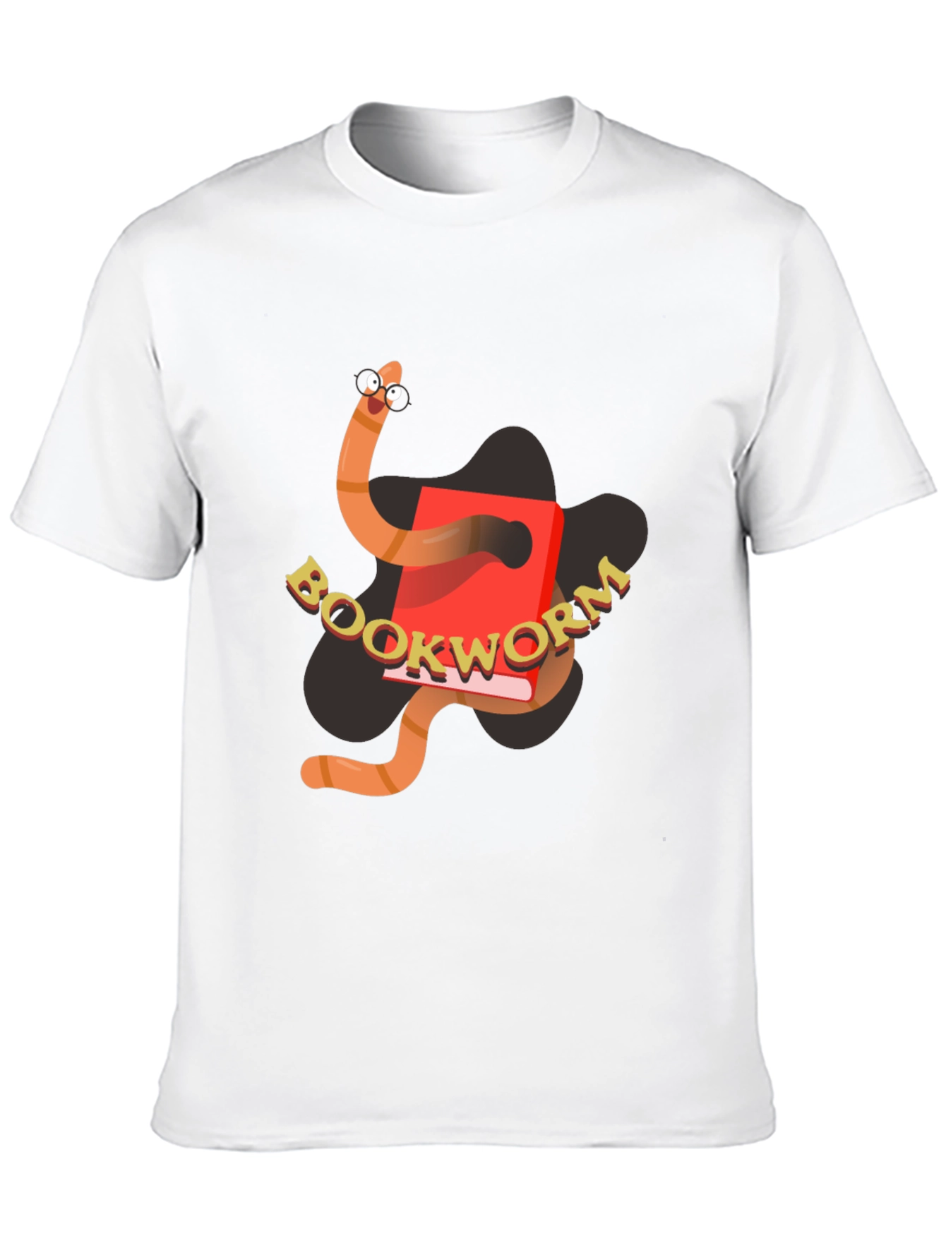 Bookworm Graphic Tee - Black Cotton T-Shirt