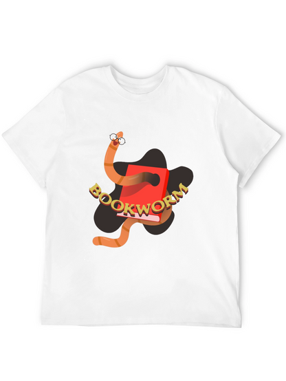 Bookworm Graphic Tee - Black Cotton T-Shirt